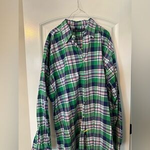 POLO BIG AND TALL PLAID BUTTON DOWN